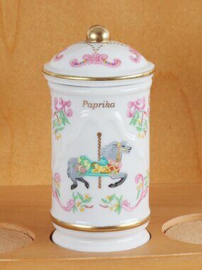 Vintage LENOX Paprika Spice Jar & Lid - The Spice Carousel Collection